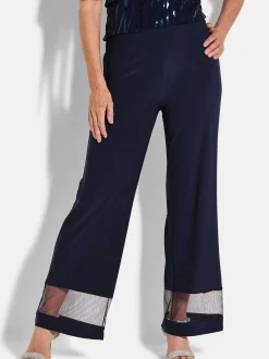 Goldner Damen Stoffhosen in marine