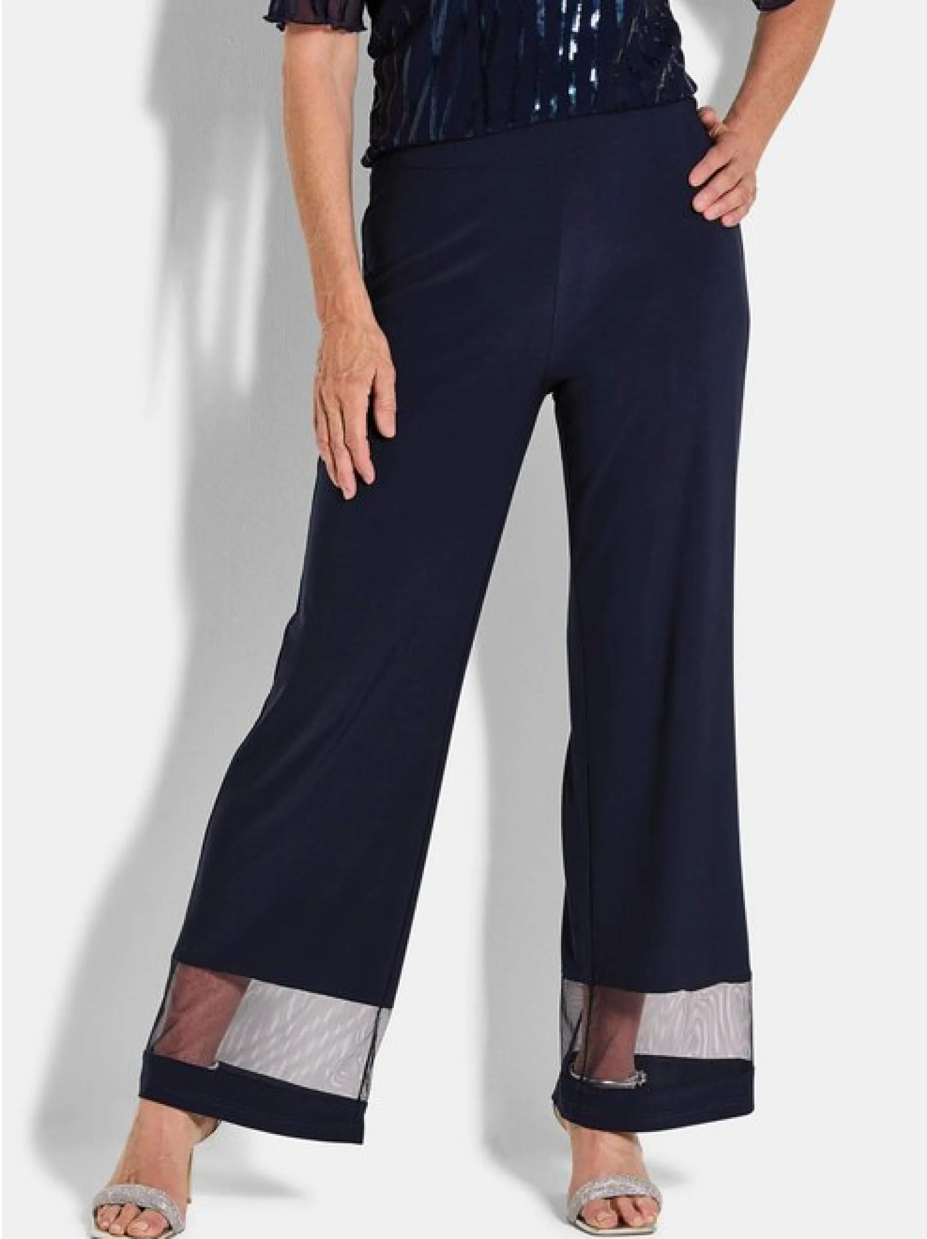 Goldner Damen Stoffhosen in marine