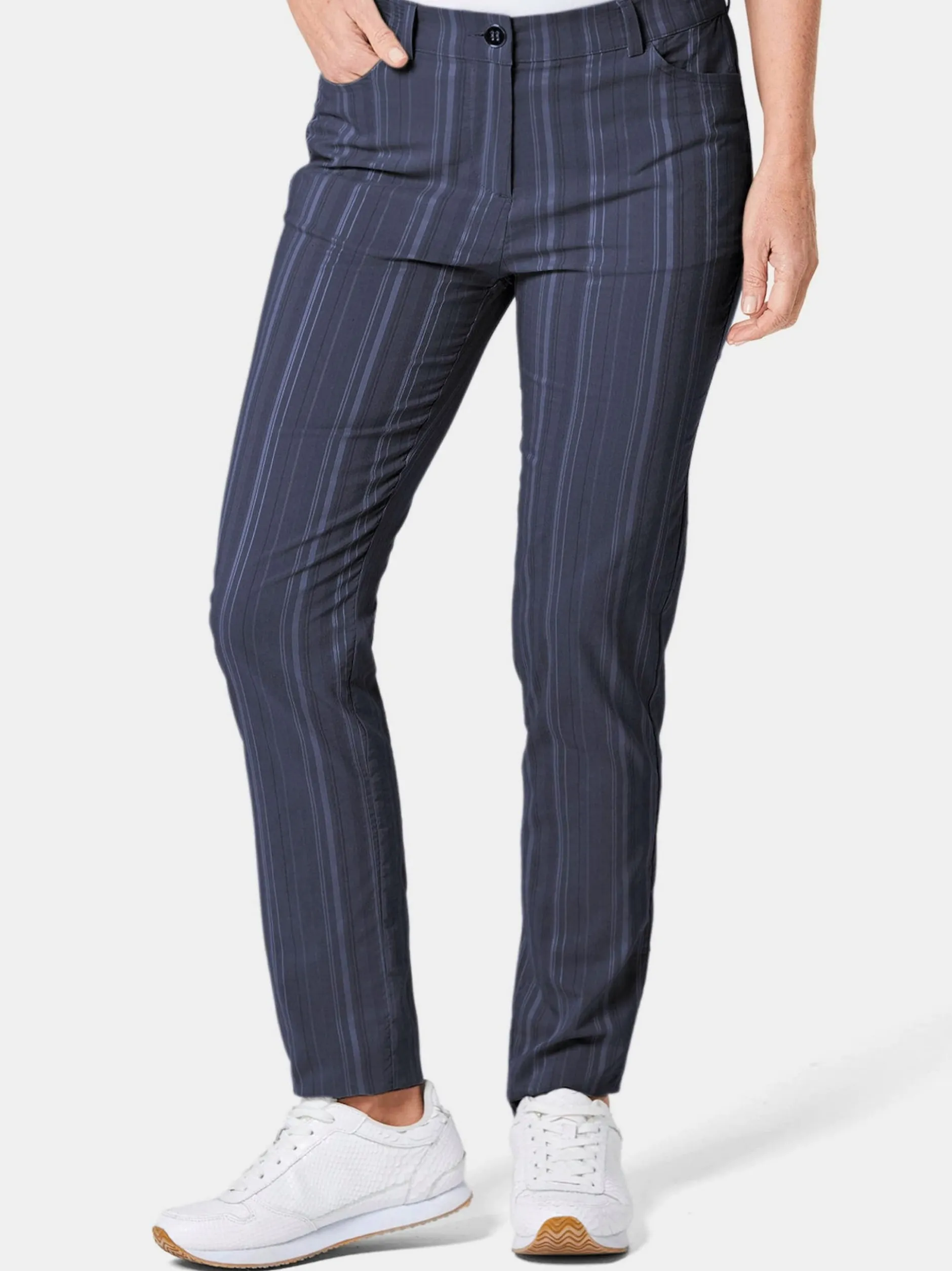 Goldner Damen Stoffhosen in marine