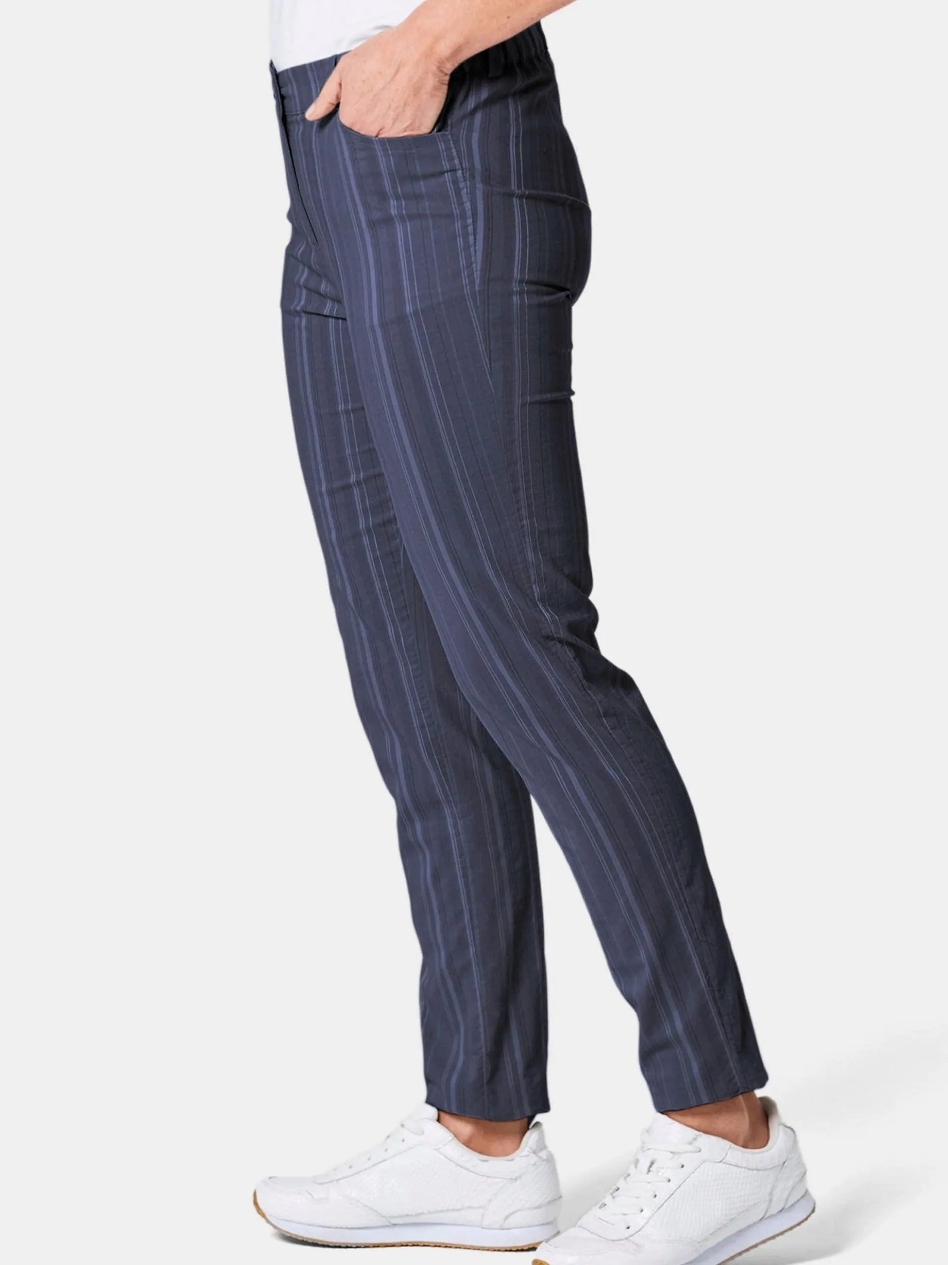 Goldner Damen Stoffhosen in marine
