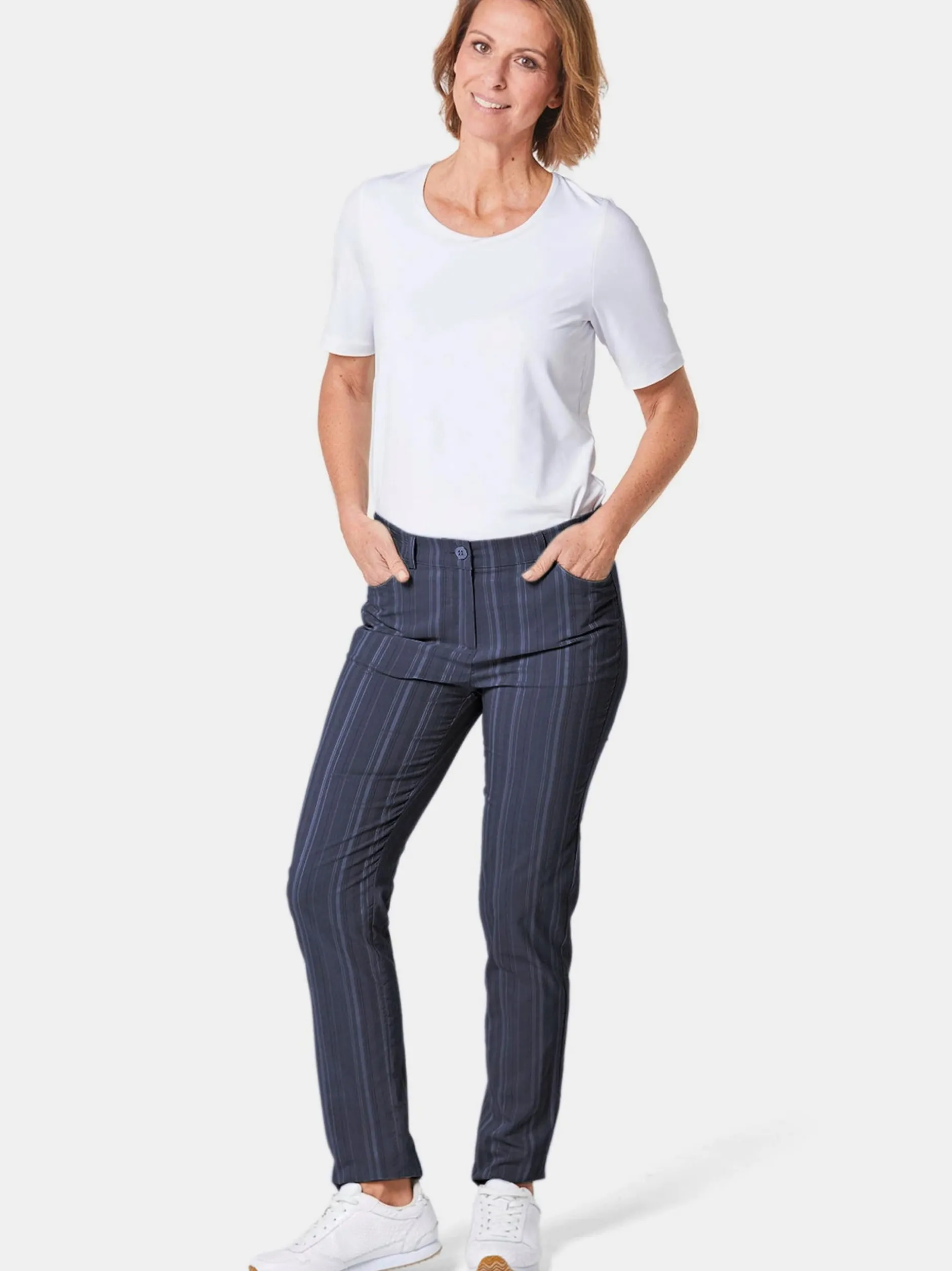 Goldner Damen Stoffhosen in marine