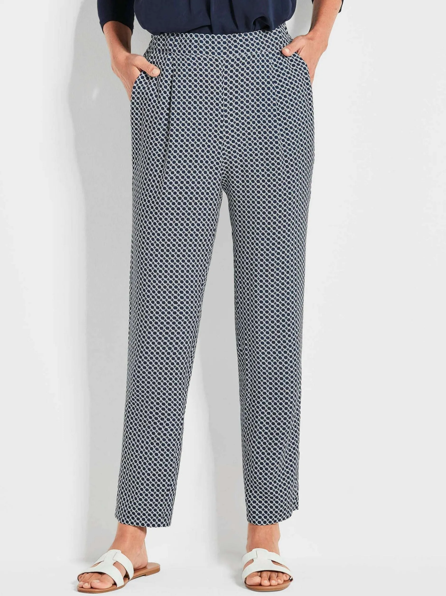 Goldner Damen Stoffhosen in marine
