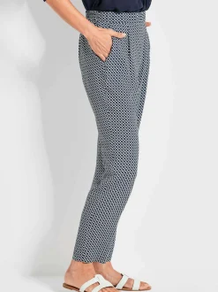 Goldner Damen Stoffhosen in marine