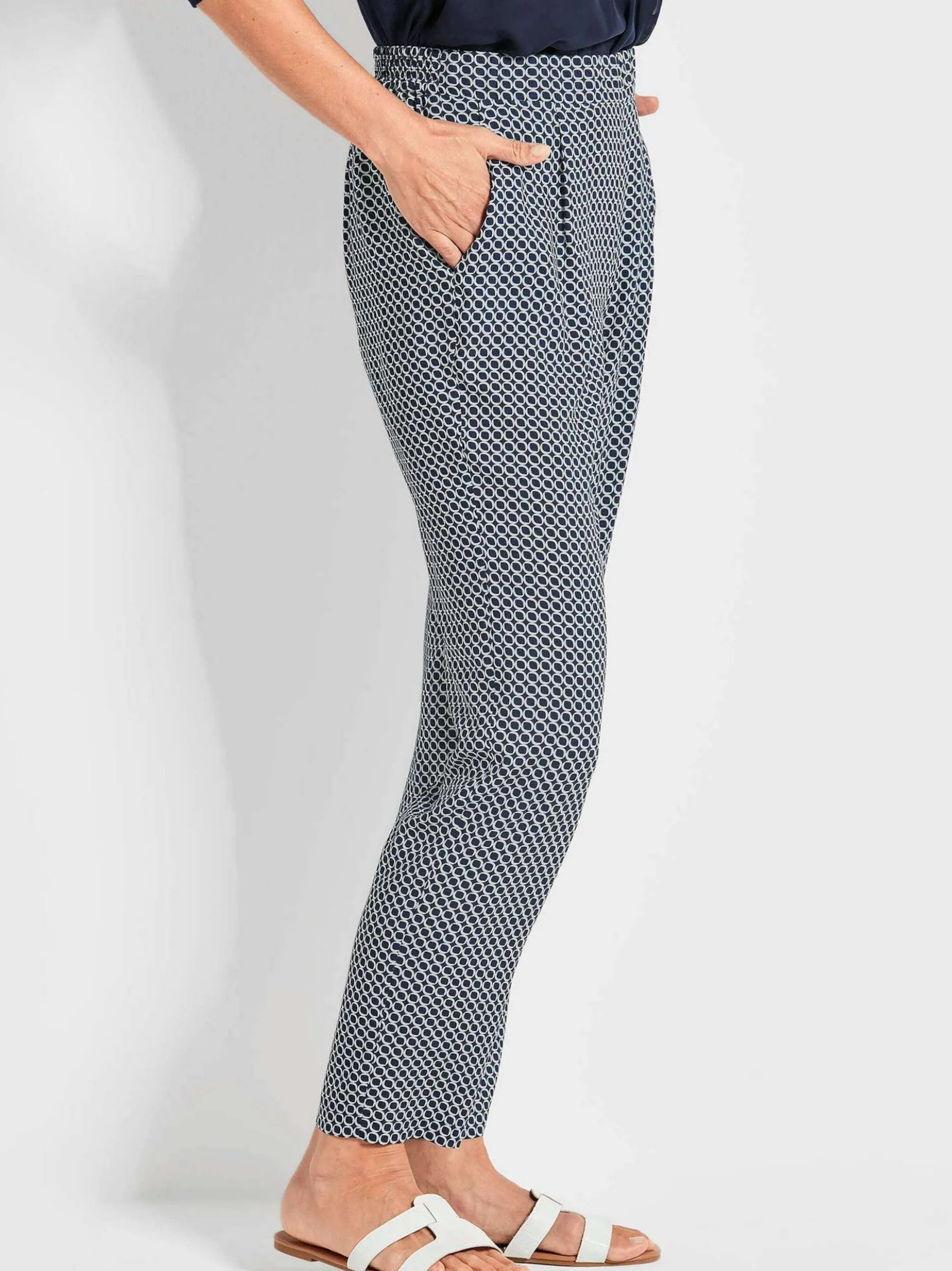 Goldner Damen Stoffhosen in marine