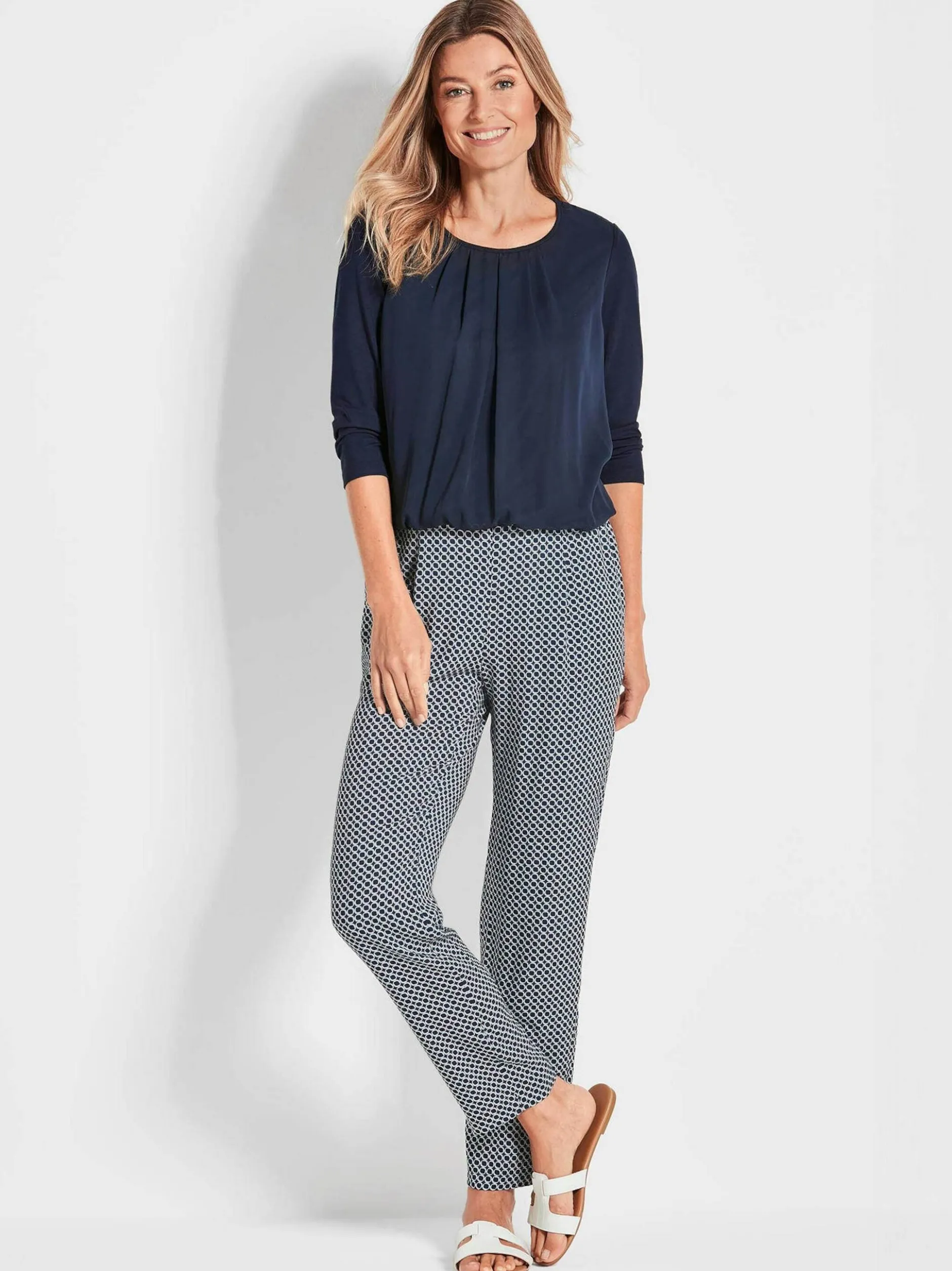 Goldner Damen Stoffhosen in marine