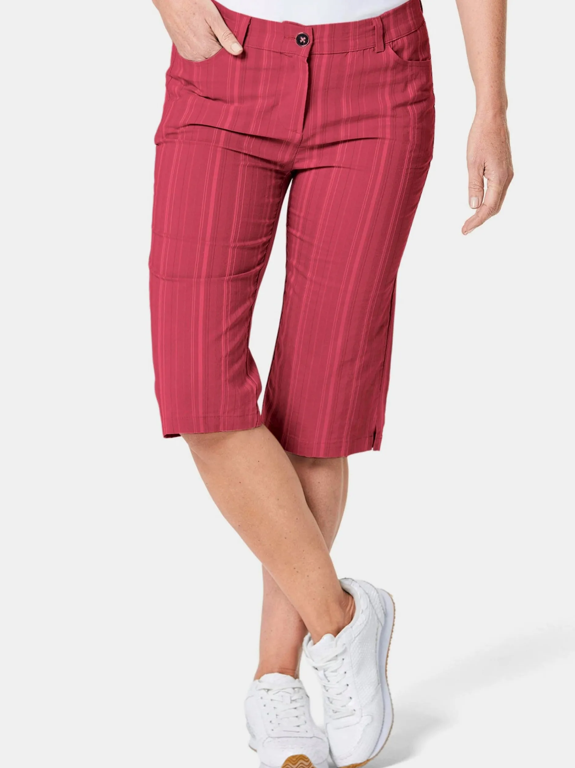 Goldner Damen Stoffhosen in rot