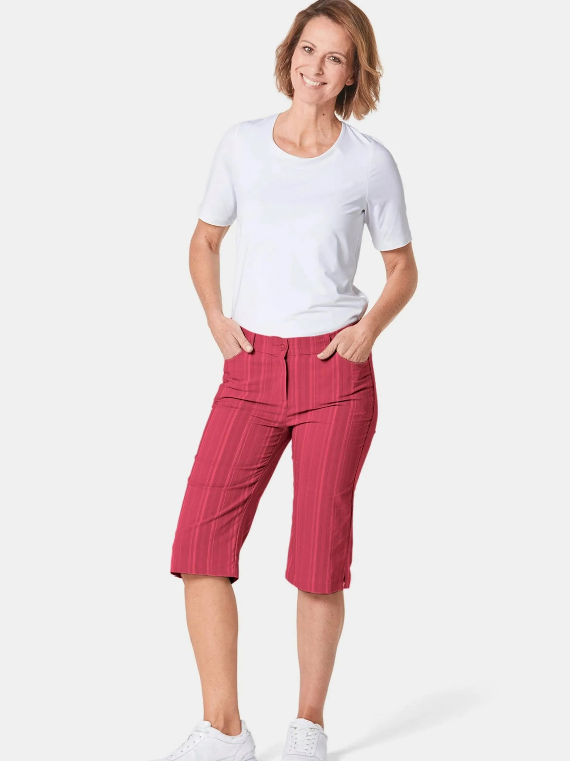 Goldner Damen Stoffhosen in rot