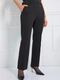 Goldner Damen Stoffhosen in schwarz