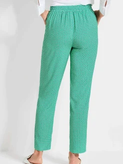 Goldner Damen Stoffhosen in smaragd