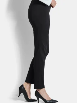 Goldner Damen Stoffhosen in schwarz