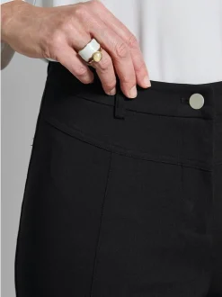 Goldner Damen Stoffhosen in schwarz