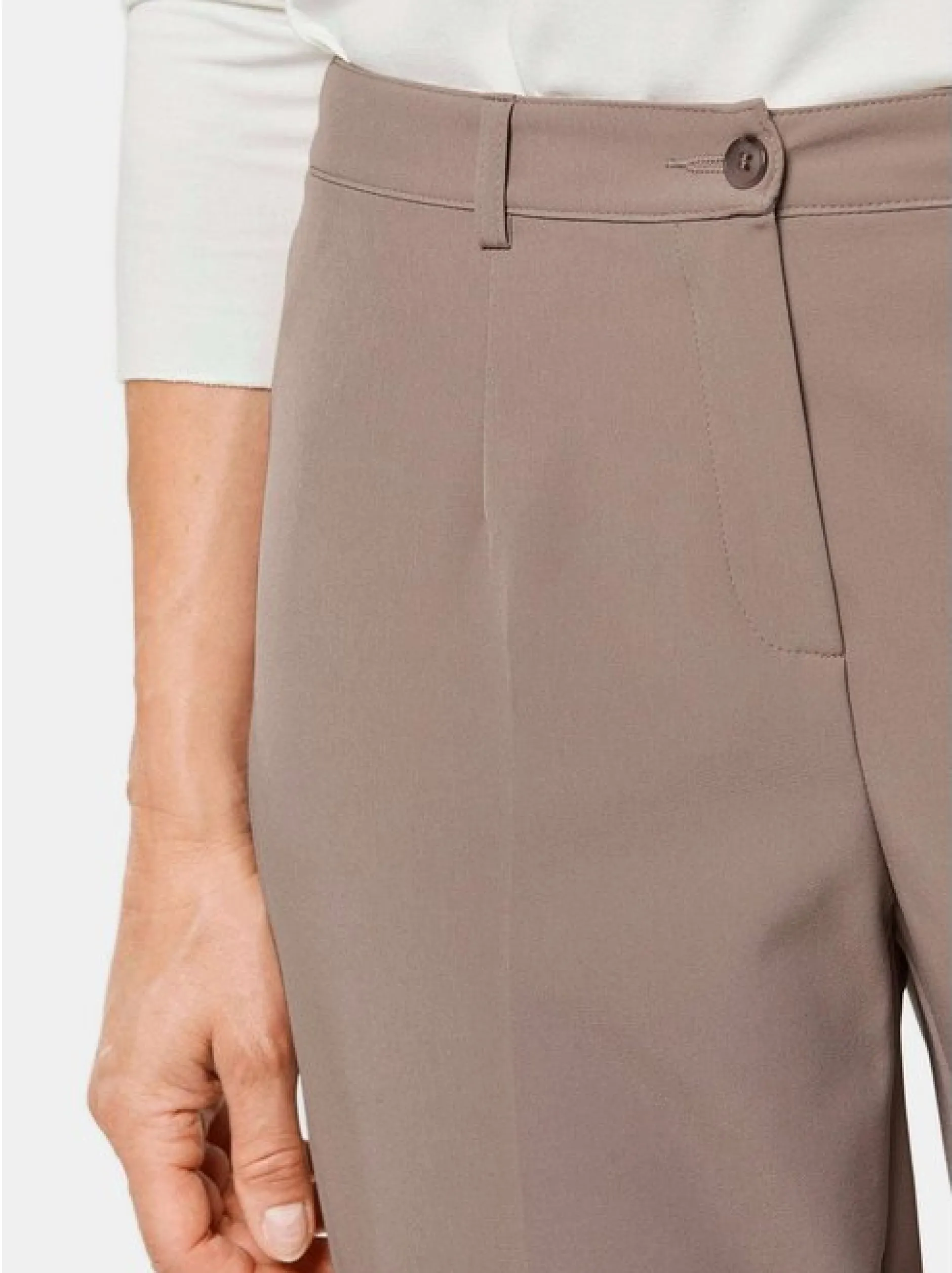 Goldner Damen Stoffhosen in taupe