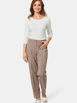 Goldner Damen Stoffhosen in taupe