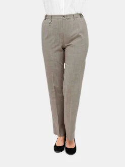 Goldner Damen Stoffhosen in taupe