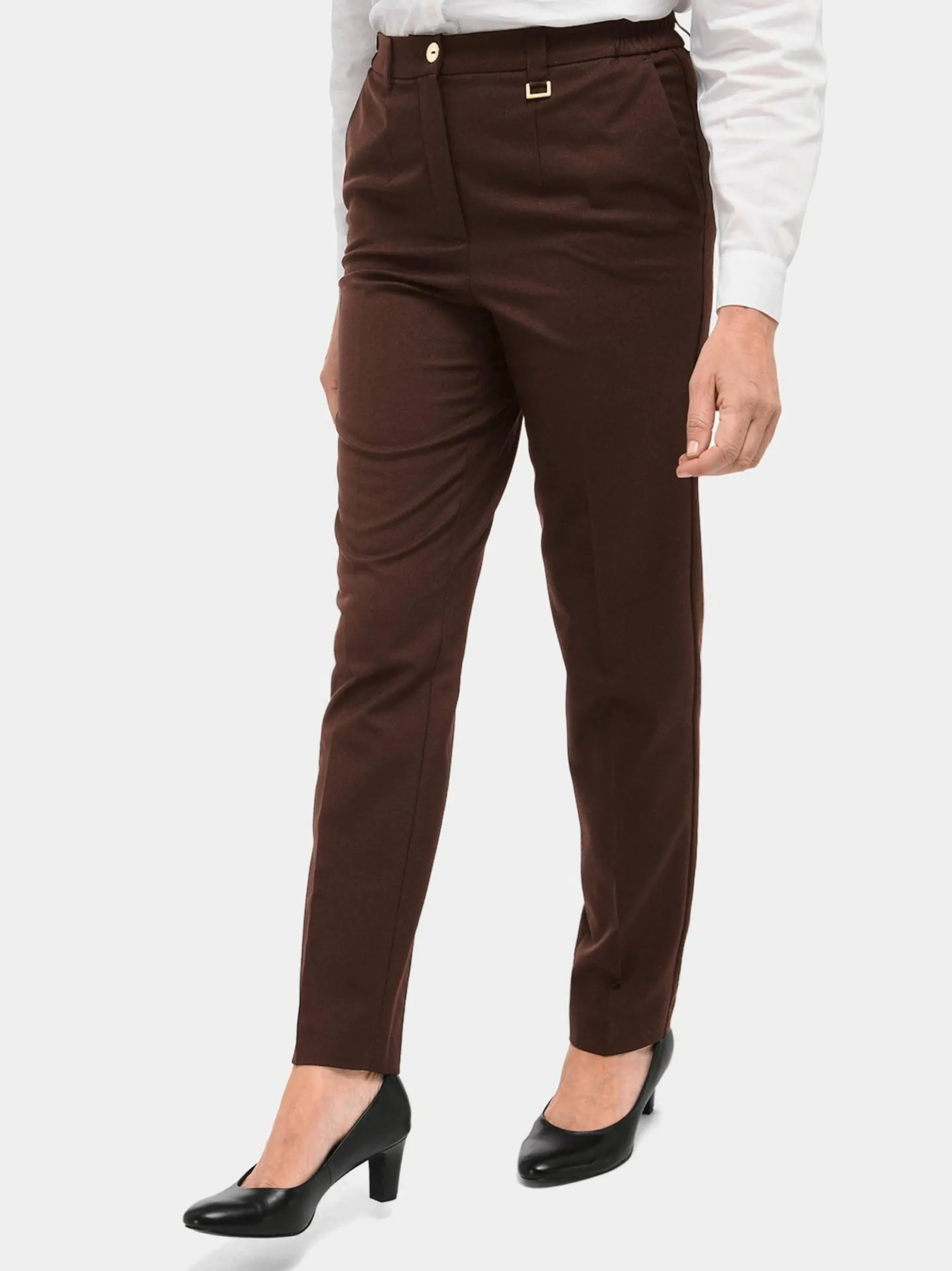 Goldner Damen Stoffhosen in taupe