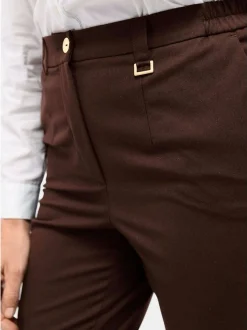Goldner Damen Stoffhosen in taupe