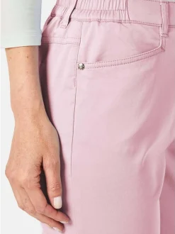 Goldner Damen Stoffhosen - Kurzgröße in rosa
