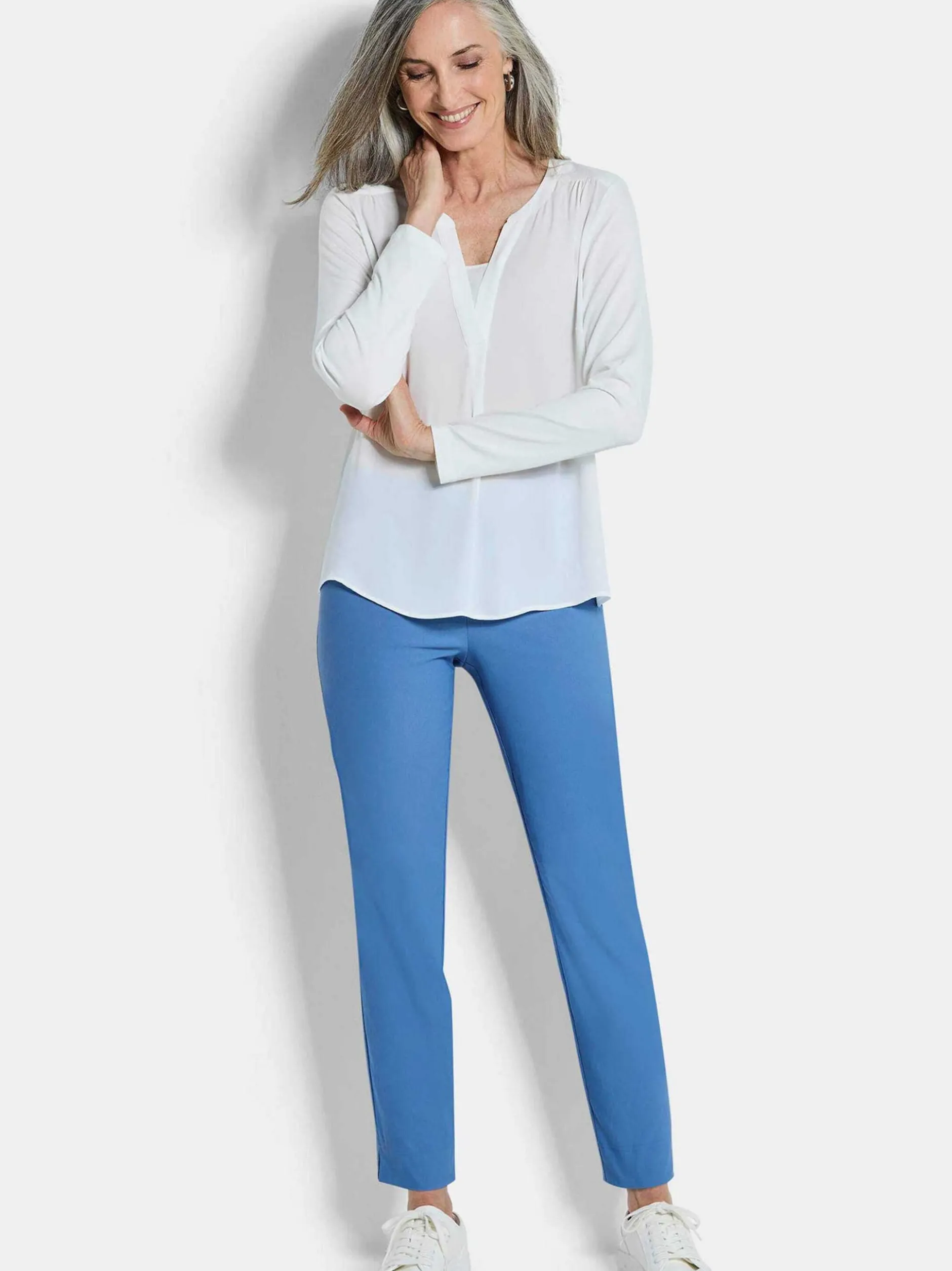 Goldner Damen Stoffhosen - Kurzgröße in blau