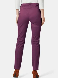 Goldner Damen Stoffhosen - Kurzgröße in aubergine