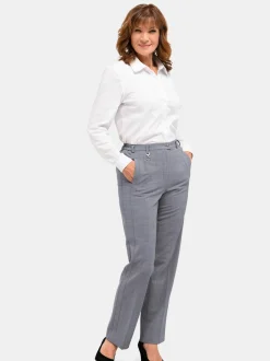 Goldner Damen Stoffhosen - Kurzgröße in melange