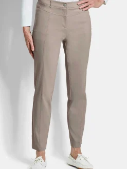 Goldner Damen Stoffhosen - Kurzgröße in beige