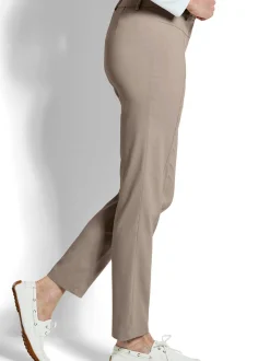 Goldner Damen Stoffhosen - Kurzgröße in beige