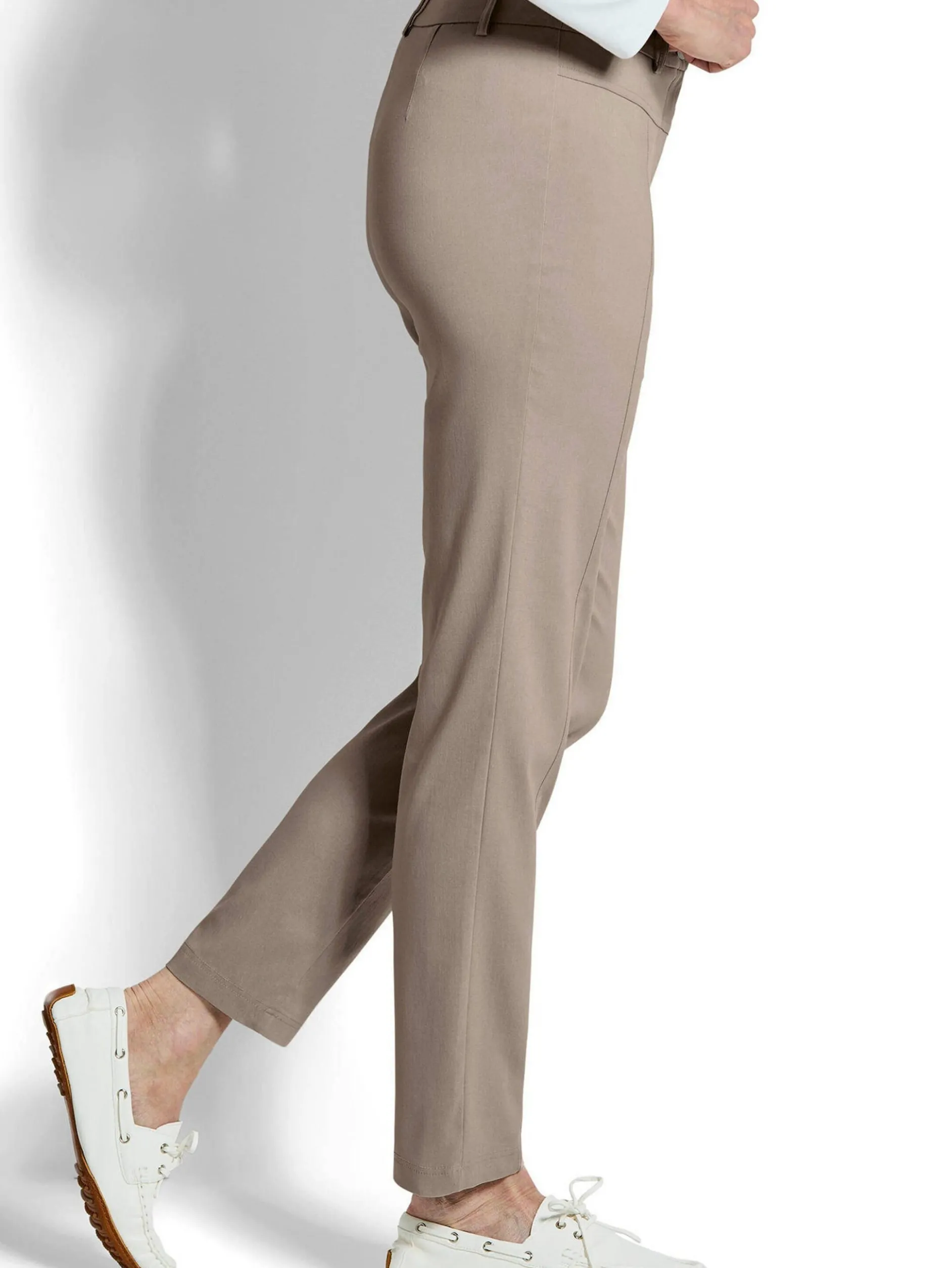 Goldner Damen Stoffhosen - Kurzgröße in beige