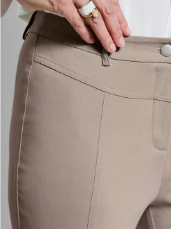 Goldner Damen Stoffhosen - Kurzgröße in beige