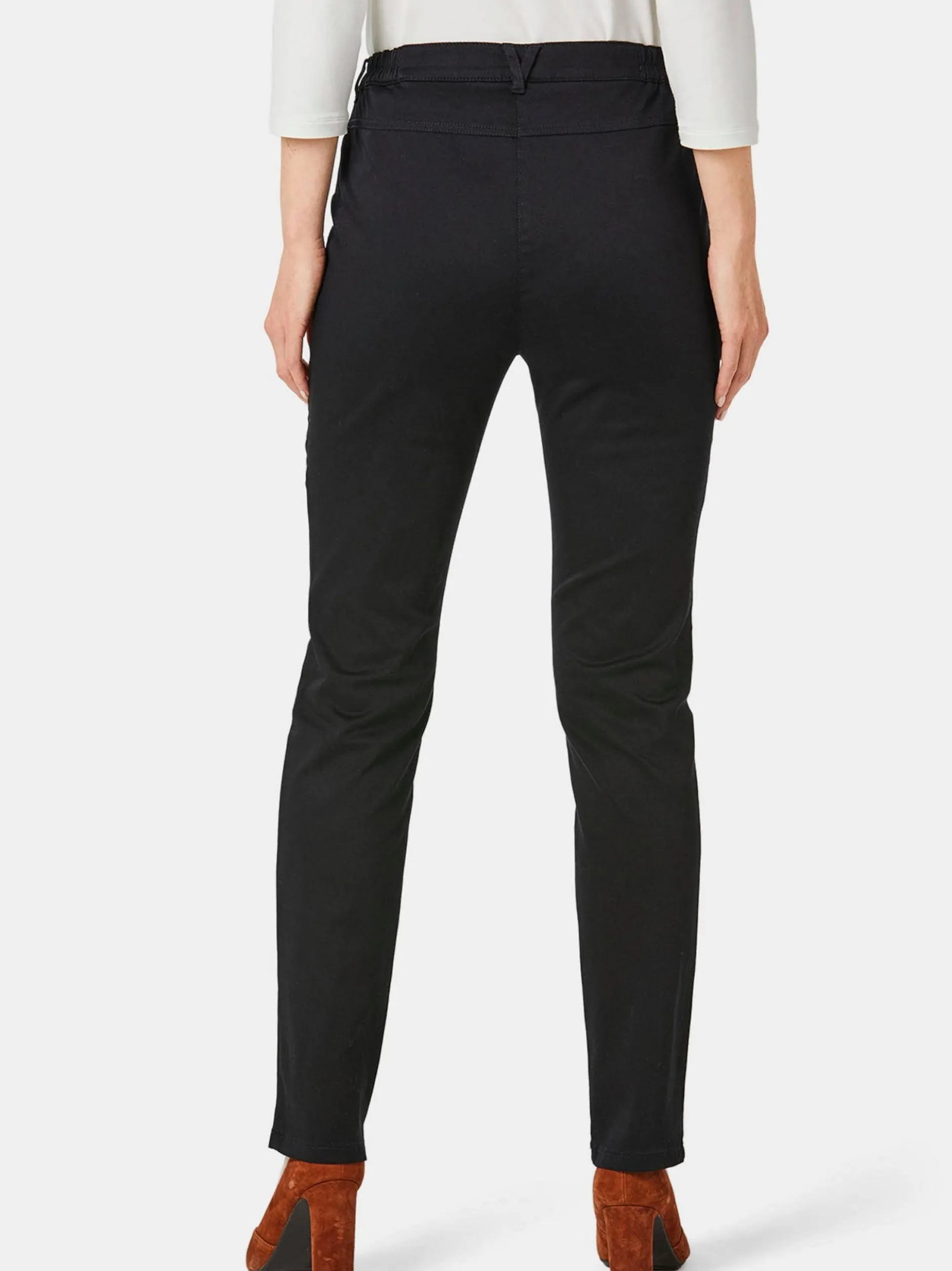 Goldner Damen Stoffhosen - Kurzgröße in schwarz