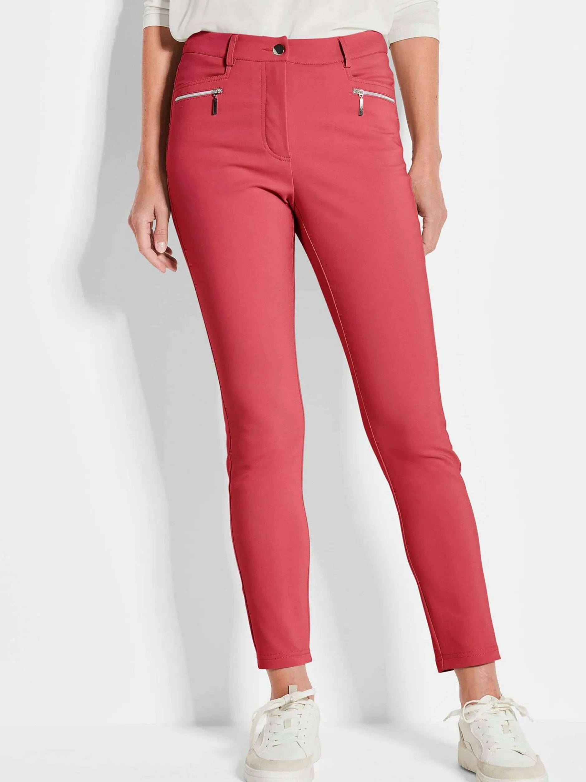 Goldner Damen Stretchhosen in rot