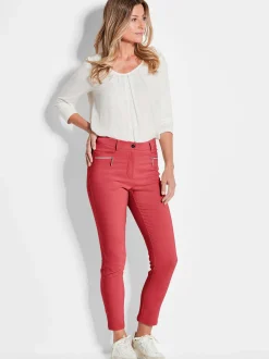 Goldner Damen Stretchhosen in rot