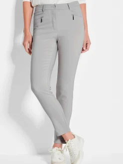 Goldner Damen Stretchhosen in grau