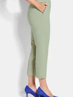 Goldner Damen Stretchhosen in grün