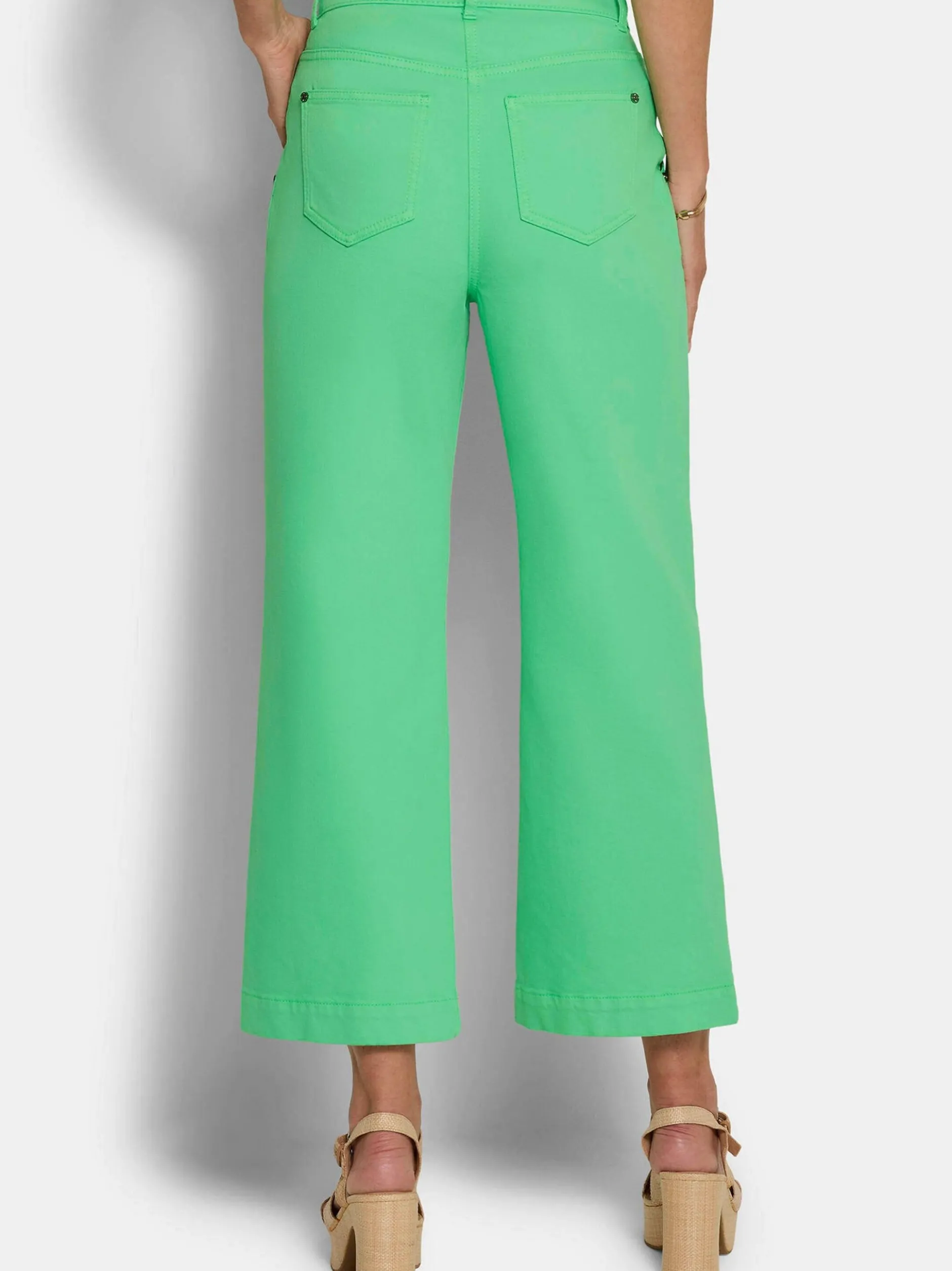 Goldner Damen Stretchjeans in grün