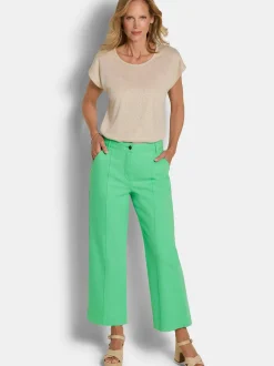 Goldner Damen Stretchjeans in grün