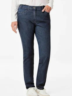 Goldner Damen Stretchjeans in blau