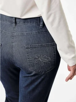Goldner Damen Stretchjeans in blau