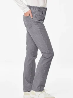 Goldner Damen Stretchjeans in grau