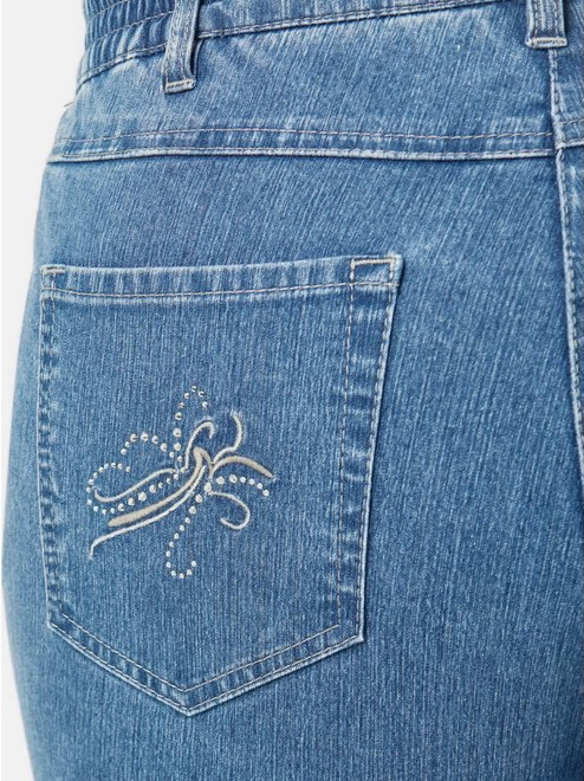 Goldner Damen Stretchjeans in hellblau