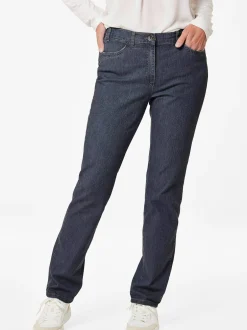 Goldner Damen Stretchjeans in blau