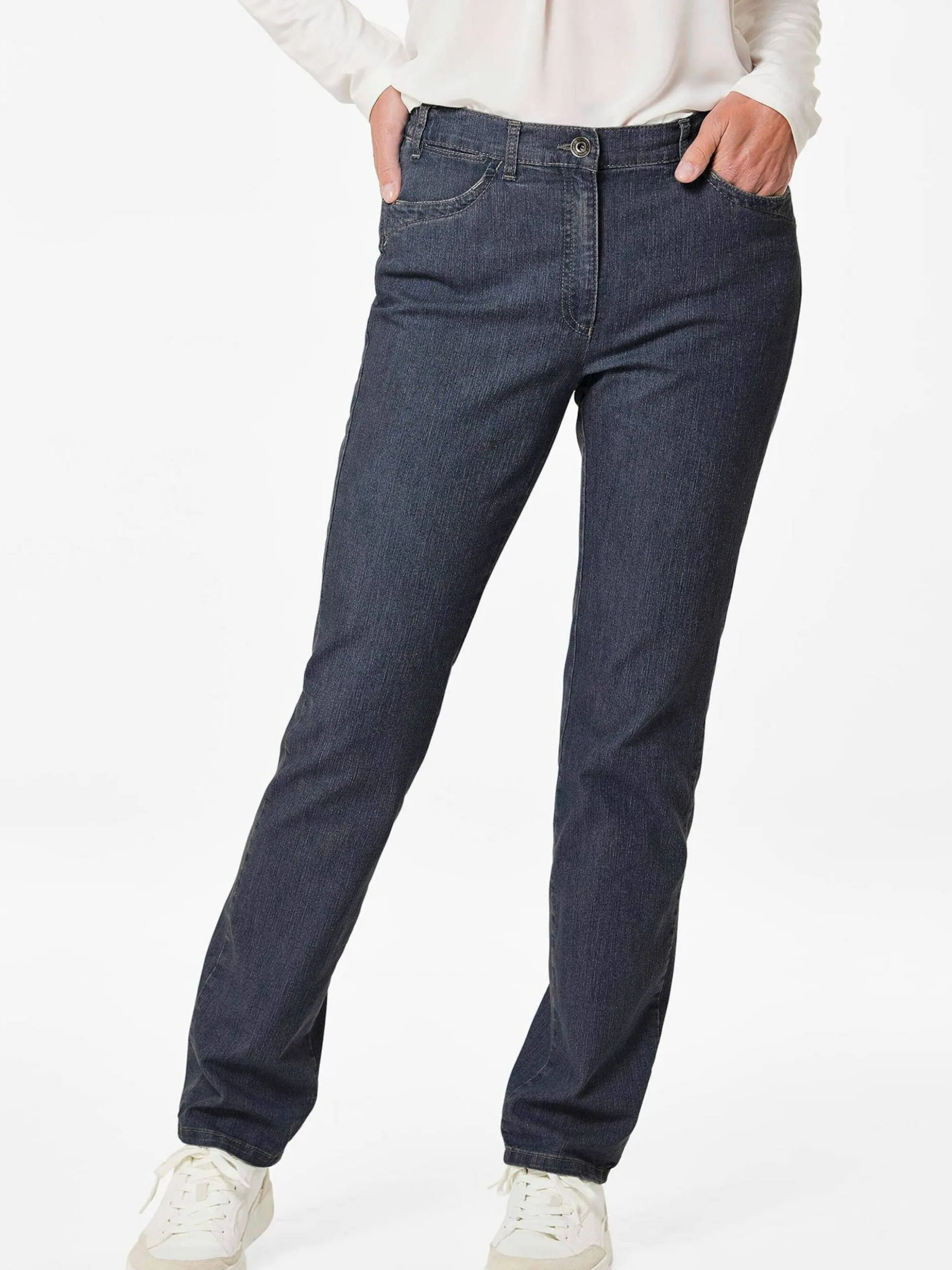 Goldner Damen Stretchjeans in blau