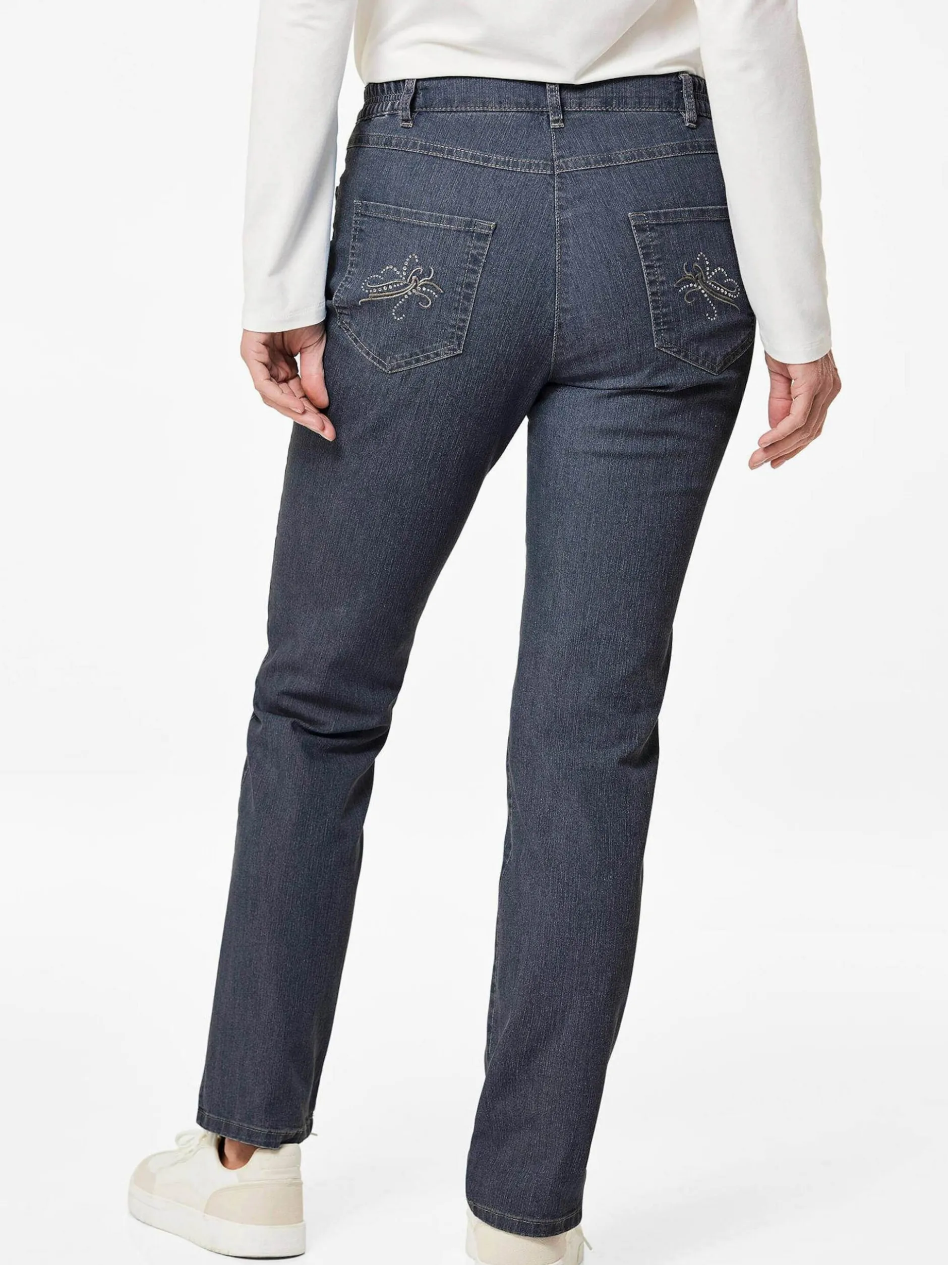 Goldner Damen Stretchjeans in blau