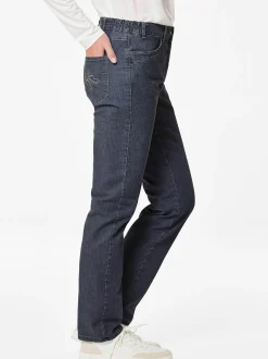 Goldner Damen Stretchjeans in blau