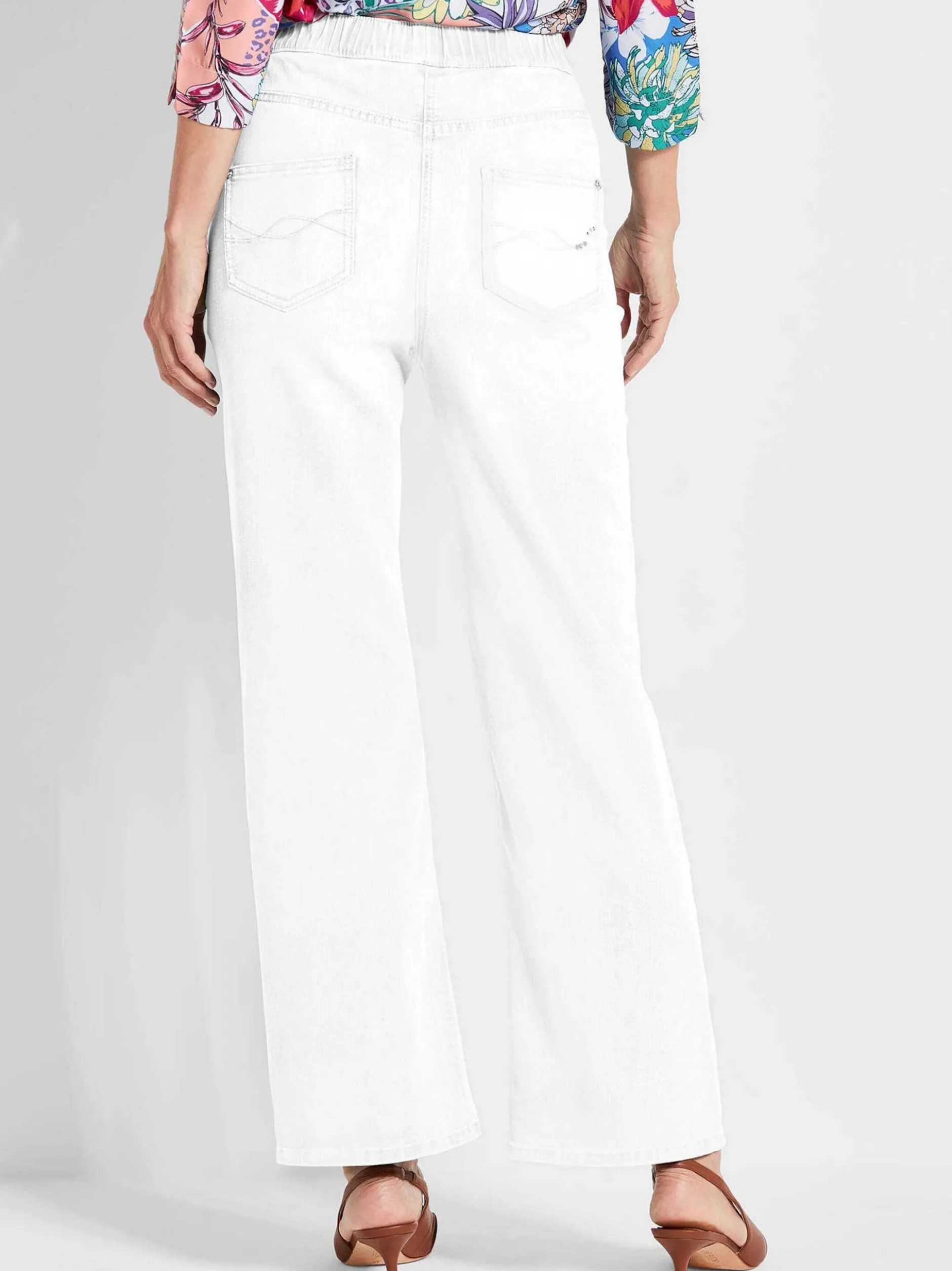 Goldner Damen Stretchjeans in weiß