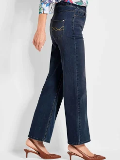 Goldner Damen Stretchjeans in marine