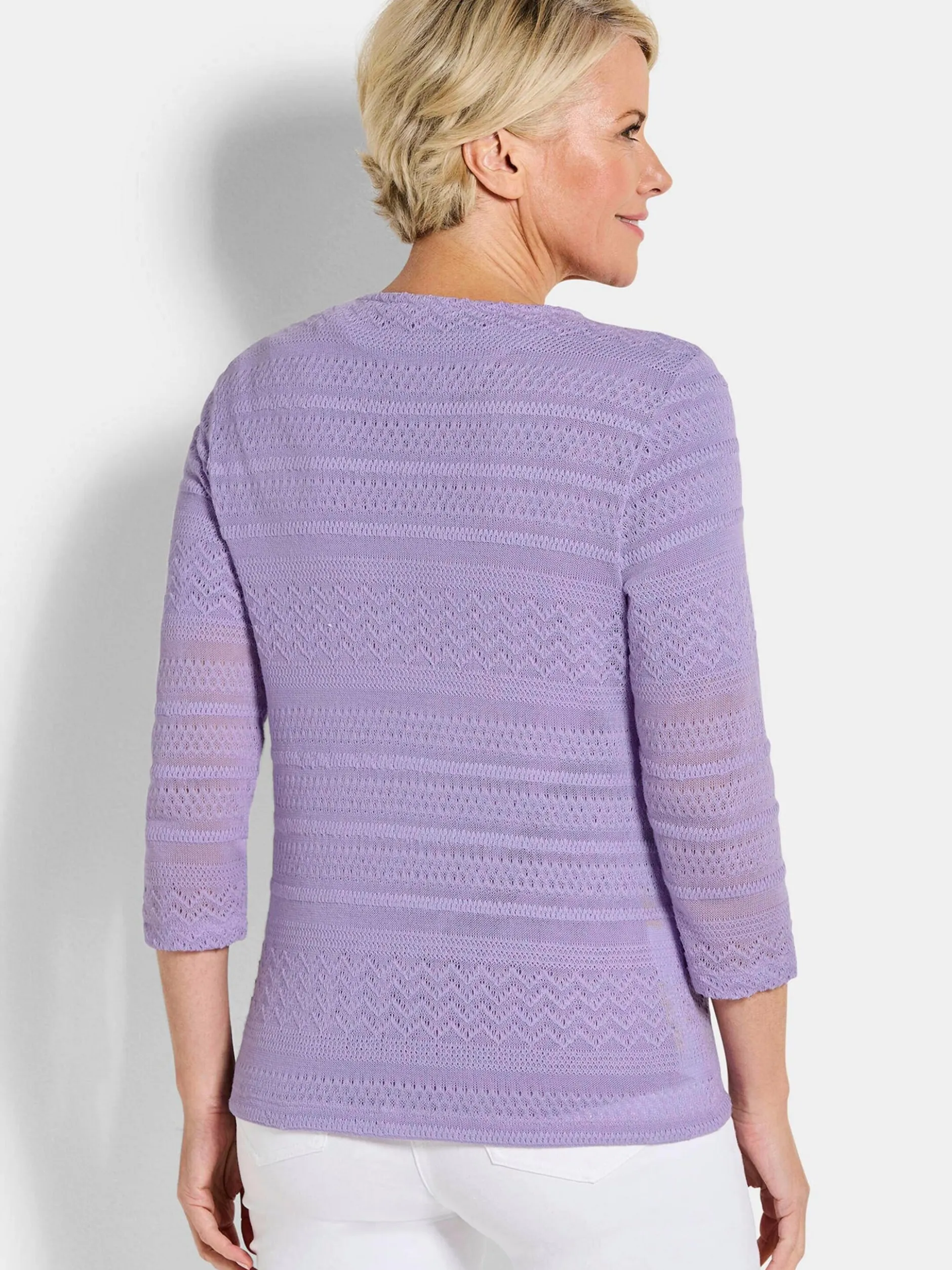 Goldner Damen Strickjacke in flieder