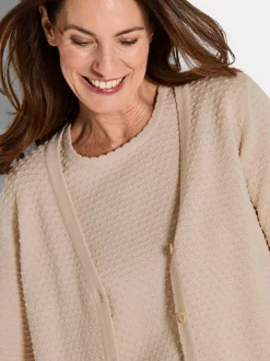 Goldner Damen Strickjacken in beige - Ärmel: langarm