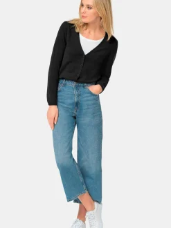 Goldner Damen Strickjacken - Kurzgröße in schwarz