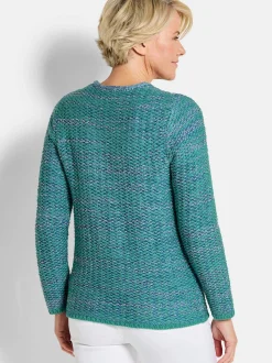 Goldner Damen Strickjacken - Kurzgröße in türkis