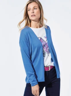 Goldner Damen Strickjacken - Kurzgröße in blau